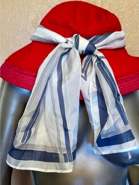 Something Special L.A. 90% Cotton 10% Straw Up Turned Sun Hat with Silk Scarf